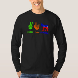 T-shirt Paix Amour Démocrate Âne Élection à mi-mandat Poli