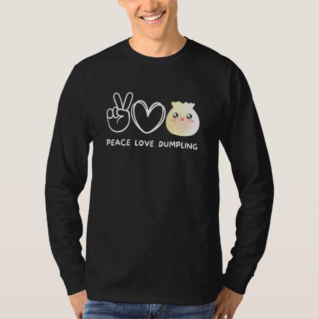 T-shirt Paix Amour Dumpling Rétro Dumpling  Nourriture Chi (Devant)