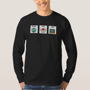 T-shirt Paix amour enseigne langue des signes orthophonie