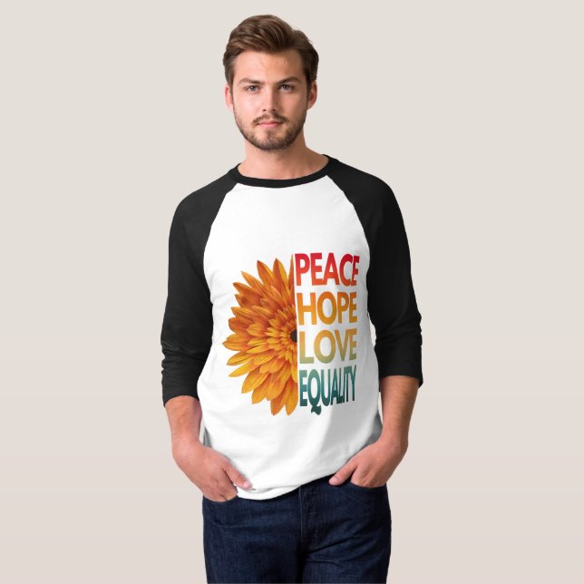T-Shirt PAIX AMOUR ESPOIR ÉGALITÉ (Devant entier)