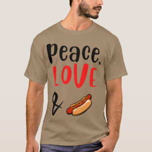T-shirt Paix Amour et amis Hotdogs