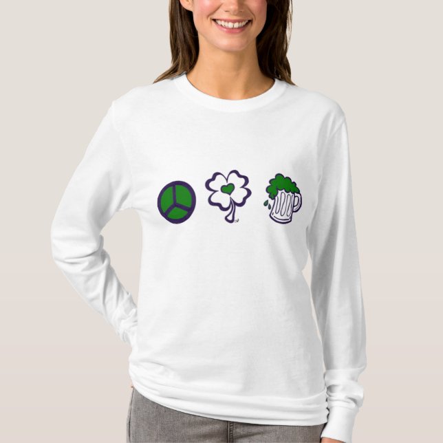 T-shirt Paix, amour, et bière (Devant)