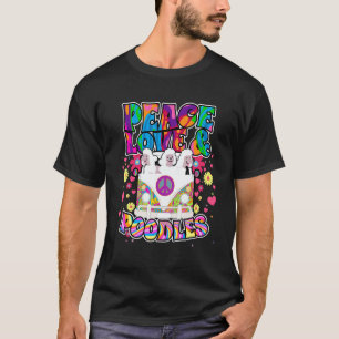 T-shirt Paix Amour Et Caniches Hippie Beatnik Chien
