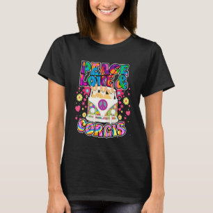 T-shirt Paix Amour Et Corgis Gallois Hippie Beatnik Corgi 
