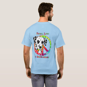 T-shirt Paix, amour et Dalmatiens