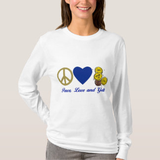 T-shirt Paix, Amour et Gelt Hanoukka Tee - shirts et cadea