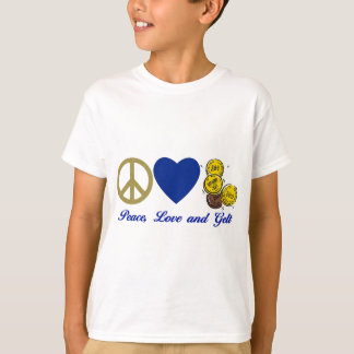 T-shirt Paix, Amour et Gelt Hanoukka Tee - shirts et cadea