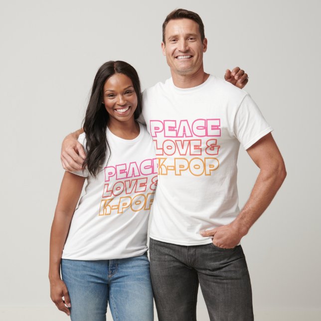 T-shirt Paix, amour et K-Pop (Unisexe)