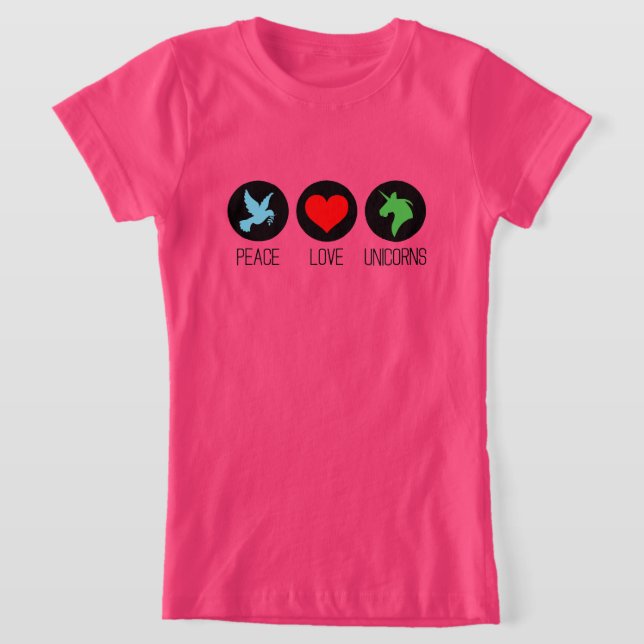 T-Shirt Paix amour et licornes (Poser)