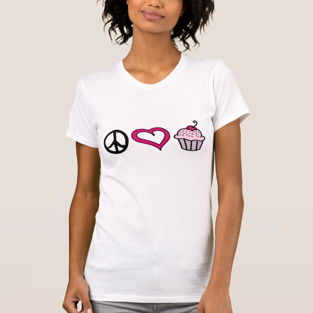 T-shirt Paix, amour et petits gâteaux ! (Devant)