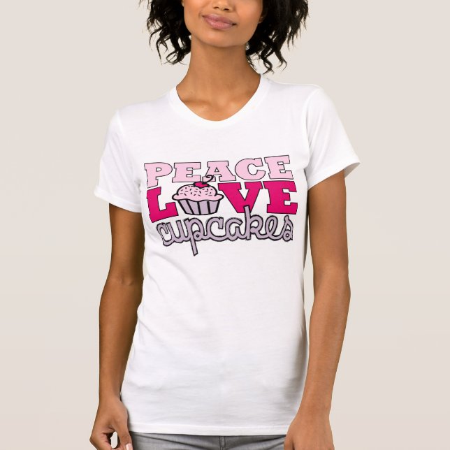 T-shirt Paix, amour et petits gâteaux ! (Devant)