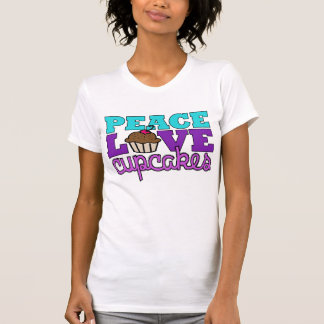 T-shirt Paix, amour et petits gâteaux ! Pourpre