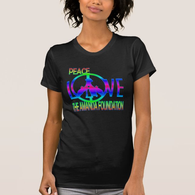 T-shirt Paix, Amour, Fondation Amanda (Devant)