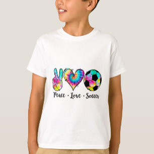 T-shirt Paix Amour Football Tie Dye Hippie Amoureux de Foo