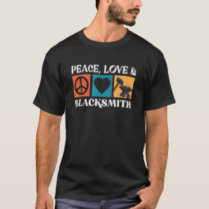 T-shirt Paix Amour Forgeron Orfèvre Marteau Artisanat Encl