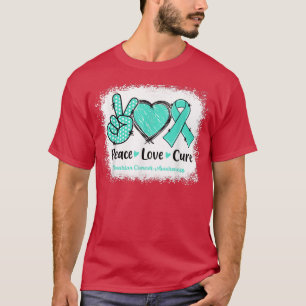 T-shirt Paix Amour Guérir Ruban de sensibilisation au canc