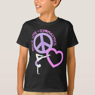 T-shirt Paix-Amour-Gymnastique, rose/purple2