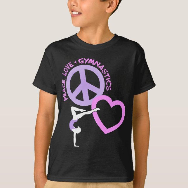 T-shirt Paix-Amour-Gymnastique, rose/purple2 (Devant)