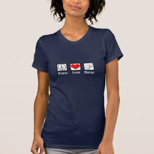 T-shirt Paix, amour, Infirmière-Symboles