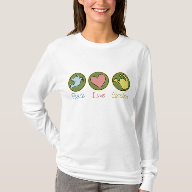 T-shirt Paix, amour, jardinage (Devant)