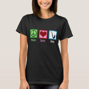 T-shirt Paix Amour Jazz Musique Saxophone