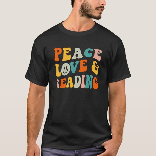 T-shirt Paix Amour Lecture Pour Livre (Devant)