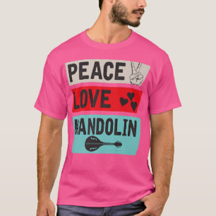 T-shirt Paix Amour Mandoline Banjo Mandoline Musique blueg