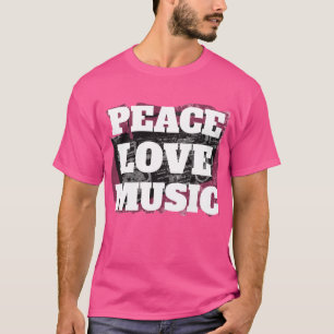 T-shirt Paix Amour Musique Rétro Boombox