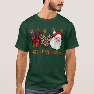 T-shirt Paix Amour Noël Drôle Père Noël Joyeux Noël