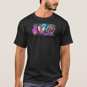 T-shirt Paix Amour Nursing Stethoscope Mignonne Infirmière