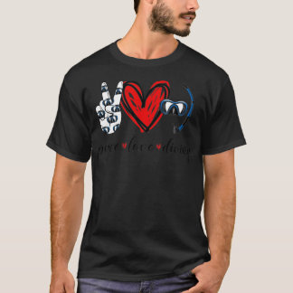 T-shirt paix amour plongée