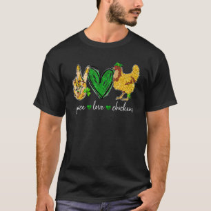 T-shirt Paix Amour Poulet Agriculteur Irlandais St Patrick