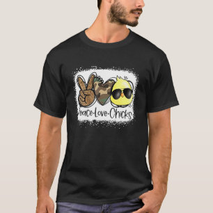 T-shirt Paix Amour Poussins Mignon Poule Pâques Jour Chass