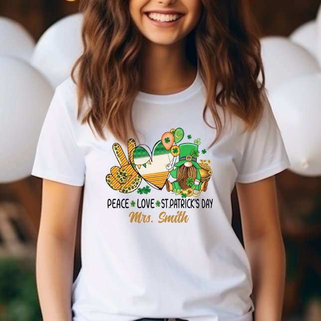 T-shirt ✌️ Paix, Amour, Saint Patrick ! Tee personnalisée (Créateur téléchargé)
