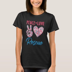 T-shirt Paix Amour Sauvetage Chien Sauvé Chat Cheval