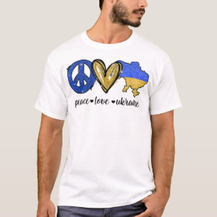 T-shirt Paix, Amour, Ukraine drapeau ukrainien Je me tiens