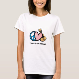 T-shirt Paix, Amour, Ukulele