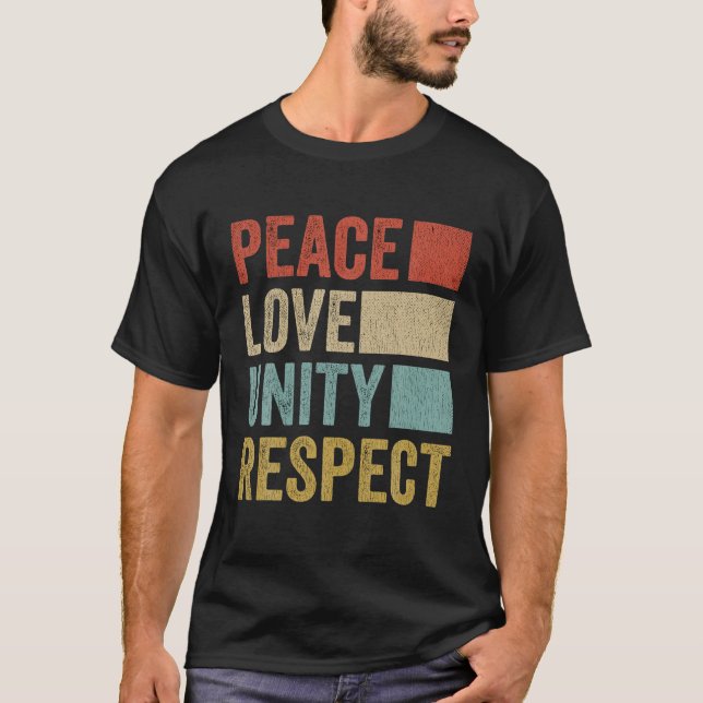 T-shirt Paix Amour Unité Respect (Devant)