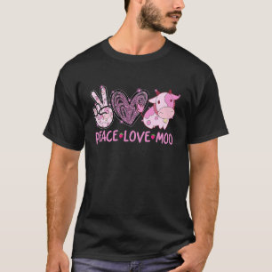 T-shirt Paix Amour Vaches Moo Teinture Arc-en-ciel Végétal