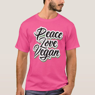 T-shirt Paix Amour Végétalien Amour des Animaux Nourriture