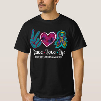 T-shirt Paix Amour Vie Suicide Sensibilisation à la vie