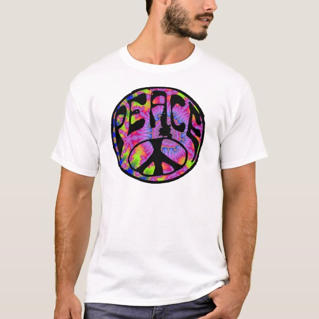 T-shirt Paix - arrière - plan teint par cravate (Devant)