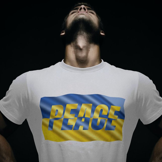 T-shirt Paix contre guerre Ukraine Inspiré bleu jaune (Créateur téléchargé)