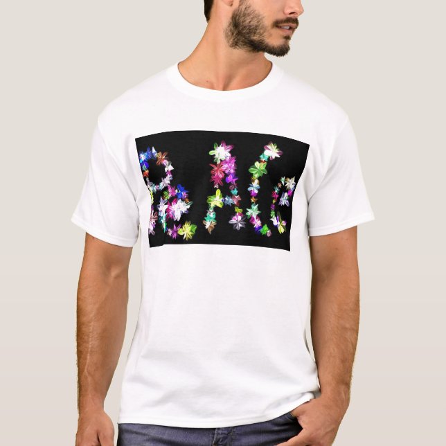 T-shirt "PAIX" dans l'art des fleurs Imprimer (Devant)