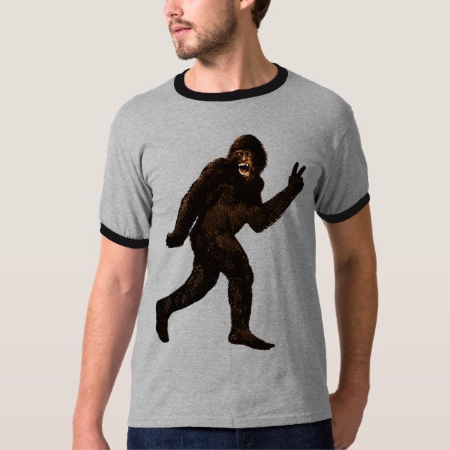 T-shirt Paix de Bigfoot Sasquatch (Devant)