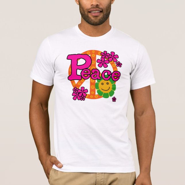 T-shirt paix du style 60s (Devant)