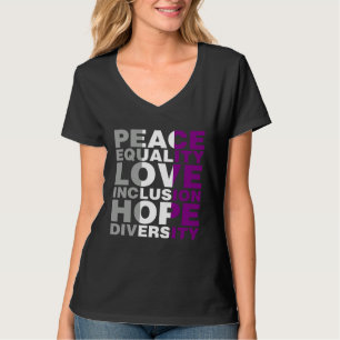 T-shirt Paix Égalité Amour Inclusion Espoir Diversité Asex