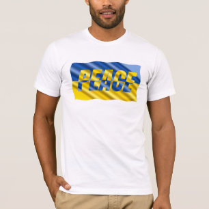 T-shirt Paix en guerre Ukraine Drapeau inspiré bleu et jau
