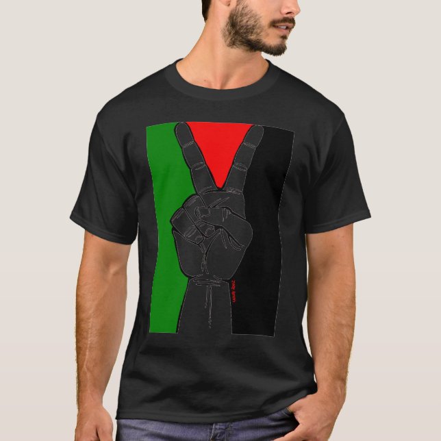 T-shirt Paix en Palestine (noir) (Devant)