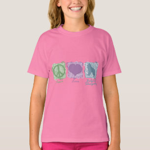 T-shirt Paix en pastel, amour, et enfant belge de chiens
